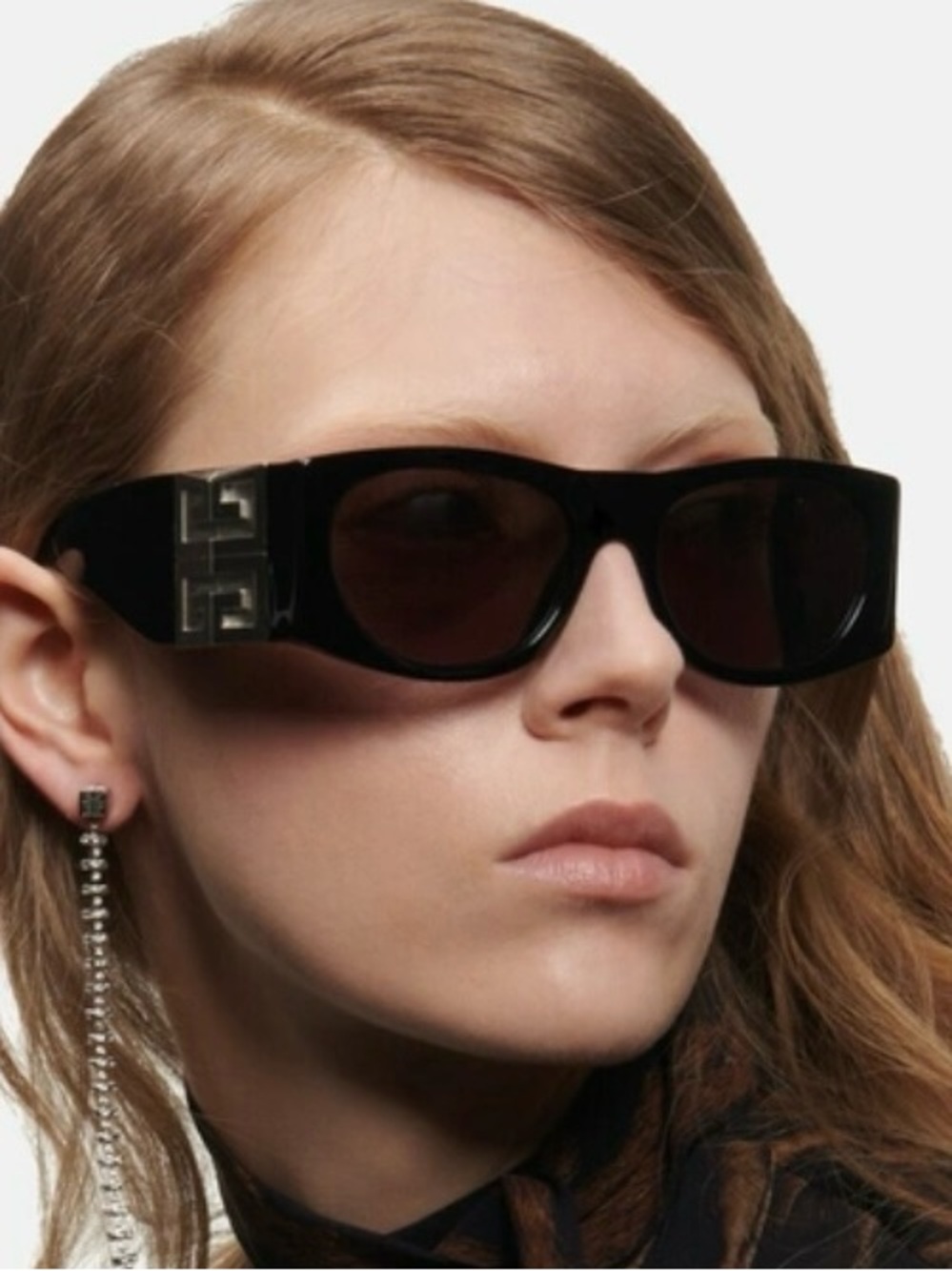 Givenchy Black Rectangular Logo-Accent Sunglasses